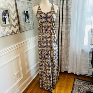 Renee C. Geometric Patterned Maxi Dress w Racer Back Tank